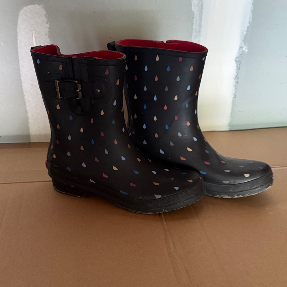 Colorful Raindrop Women's rain Boots